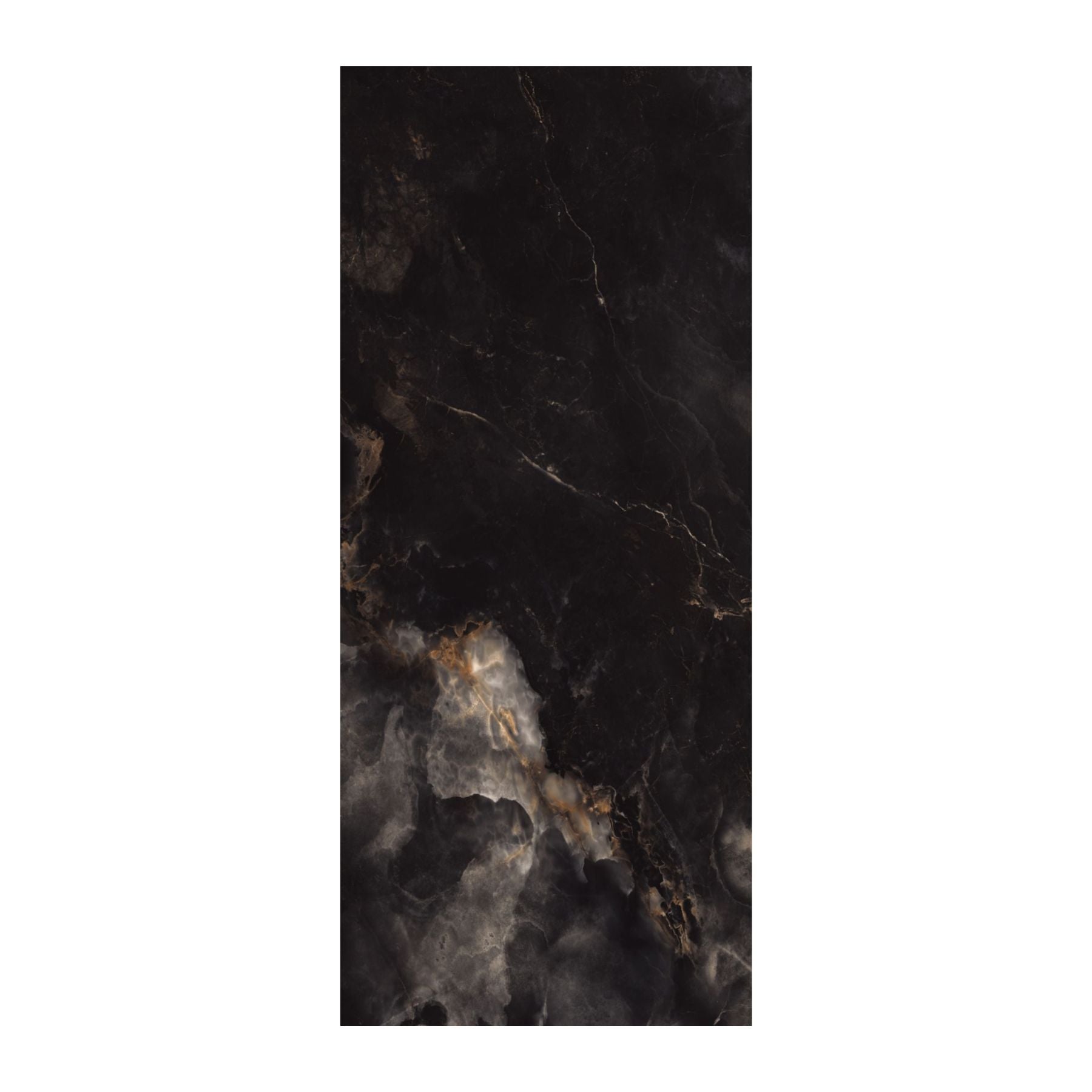 Onyx Galaxy Royal Polish Colorbody porcelain slab 120x280cm, 9mm thick, with a dramatic onyx look for striking floors, walls and contemporary interiors.
