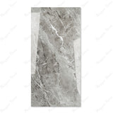 Opel Gris glossy porcelain tile 60x120cm with 9mm thickness features elegant grey tones, refined surface texture and luxurious polished finish.