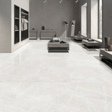 Pietra Bianco 120x278cm glossy porcelain tile. Elegant white slab with stone-inspired veining, 09mm thick, perfect for luxury walls & floors.