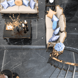 Pietra Grey 120x240cm glossy tile with subtle veining and sleek finish. A timeless stone-inspired design for luxury modern interiors.