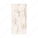 Platina Gold 120x240cm glossy tile with radiant golden tones and seamless finish. A luxurious design choice for modern and elegant interiors.