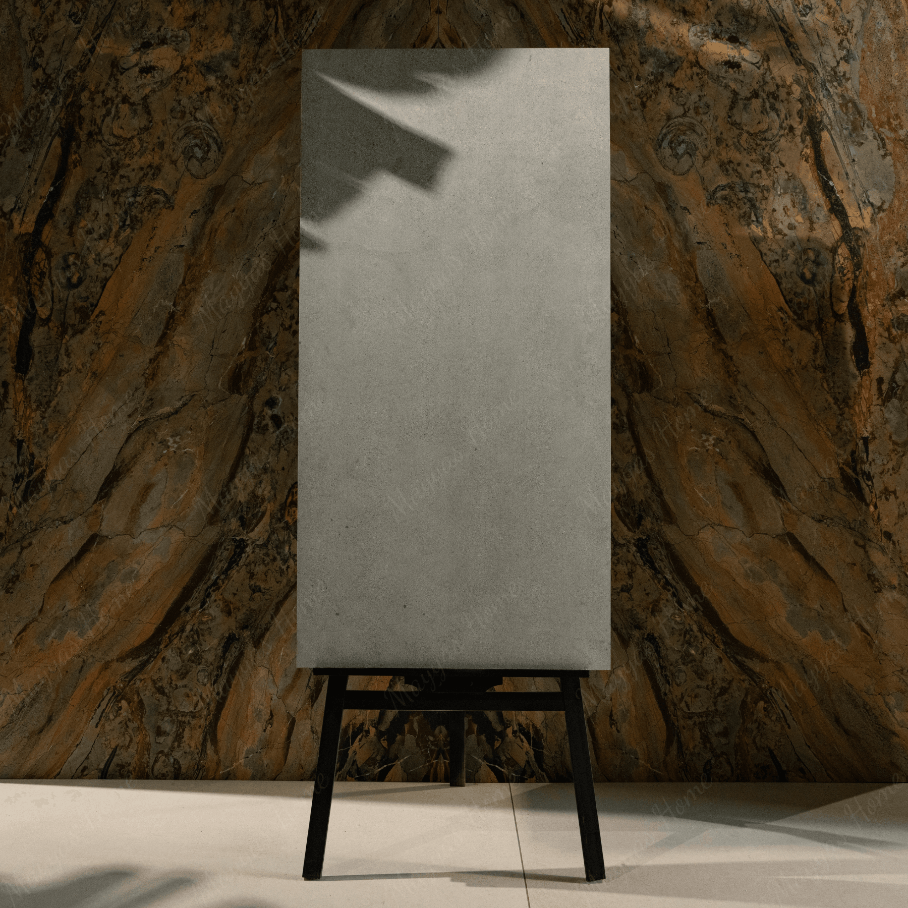 Plaza Maroon porcelain tile 60x120cm 2mm thickness, maroon stone look design, durable porcelain tile for modern floors and walls.