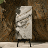 Porto Gold porcelain tile 60x120cm with 9mm thickness features a luxury marble look with gold veining, durable porcelain body for floors and walls.
