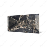 Portoro Argento 80x160cm high glossy porcelain tile, 09mm thick with black marble look and silver veining. Luxurious and durable for stylish interiors.