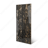Portoro Gold porcelain tile 60x120cm 9mm thickness, black marble look with gold veining, durable porcelain tile for luxury floors and walls.