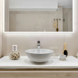 Premium battery-powered electronic single water sink tap with above-counter installation and adjustable water-saving flow limiter technology.