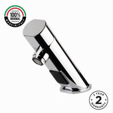 Premium battery-powered electronic single water sink tap with above-counter installation and water-saving flow limiter technology.