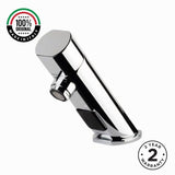 Premium battery-powered electronic single water sink tap with above-counter installation and water-saving flow limiter technology.