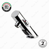 Premium mains-powered electronic sink mixer tap with above-counter installation, flexible hose connection and water-saving flow limiter technology.