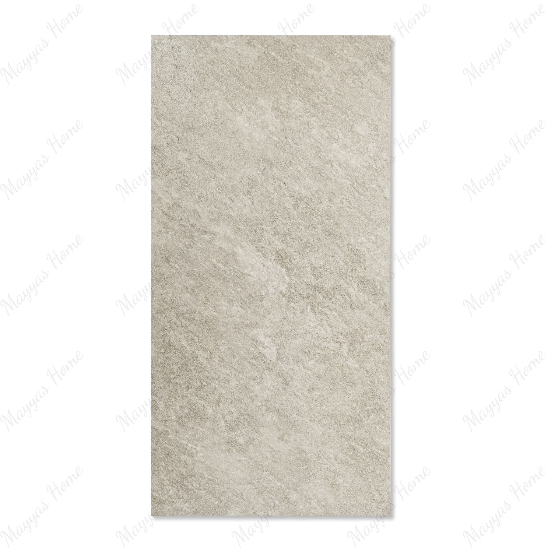 Quartz Light Grey matt porcelain tile 60x120cm x 2mm with modern stone texture. Stylish large format tile perfect for floors and walls in contemporary interiors.
