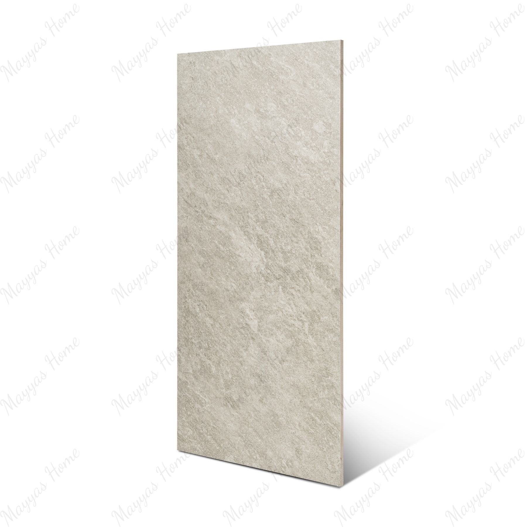Quartz Light Grey matt porcelain tile 60x120cm x 2mm with modern stone texture. Stylish large format tile perfect for floors and walls in contemporary interiors.