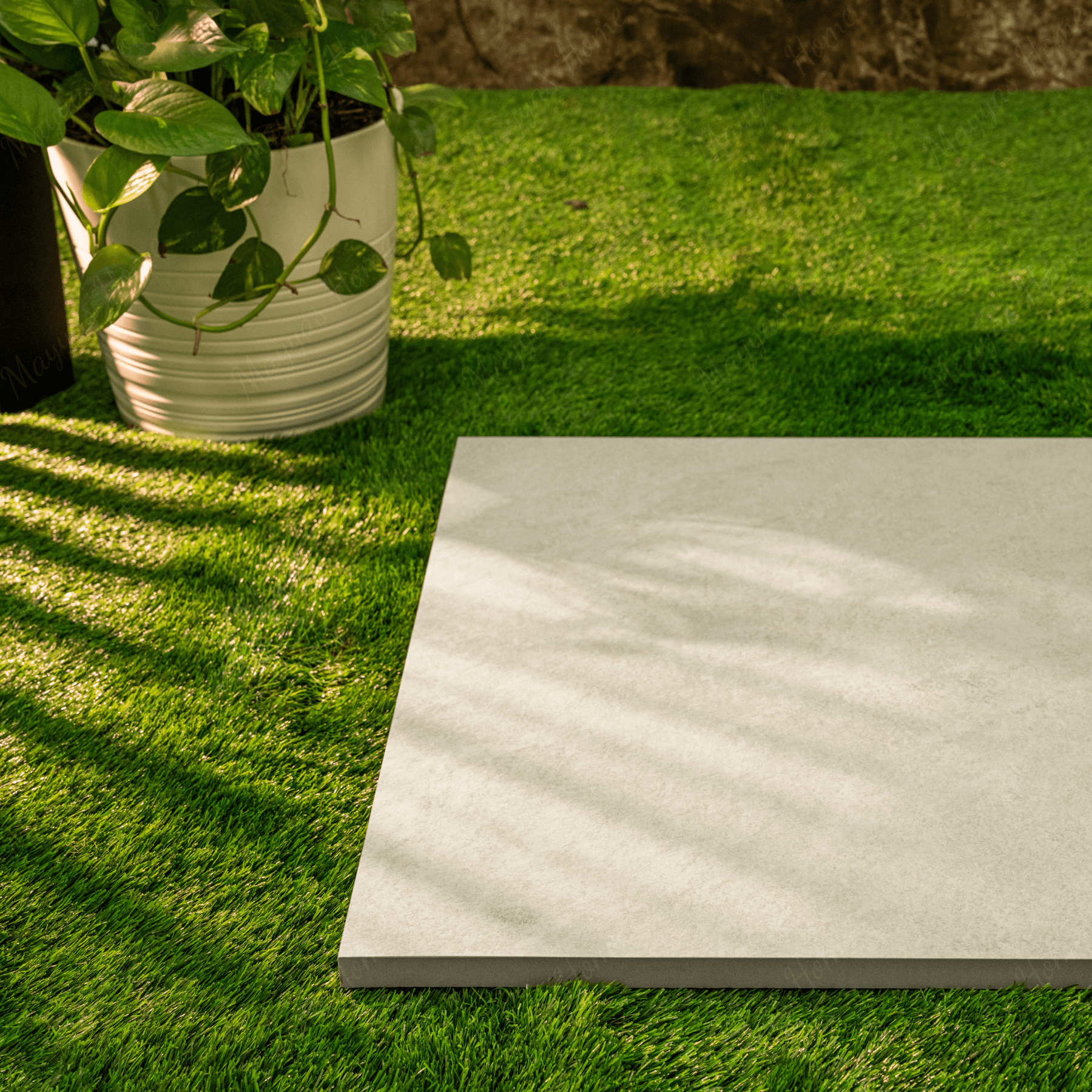 Quartz White porcelain tile 60x120cm 2mm thickness, white stone look design, durable porcelain tile for modern floors and walls.