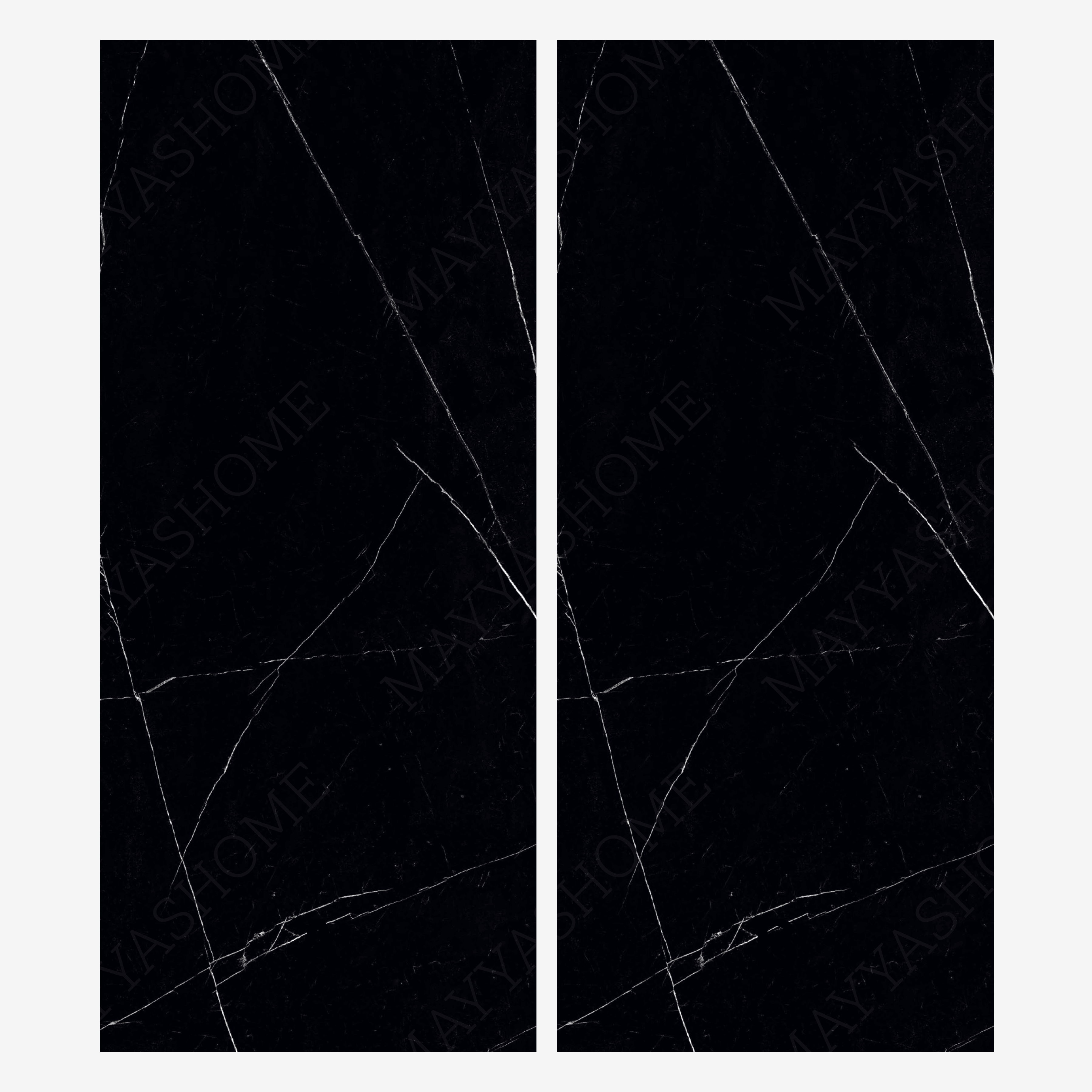 ROYAL MARQUINA 120x278cm black marble look tile with elegant veining and a luxurious glossy finish. A premium large format tile for sophisticated interiors.