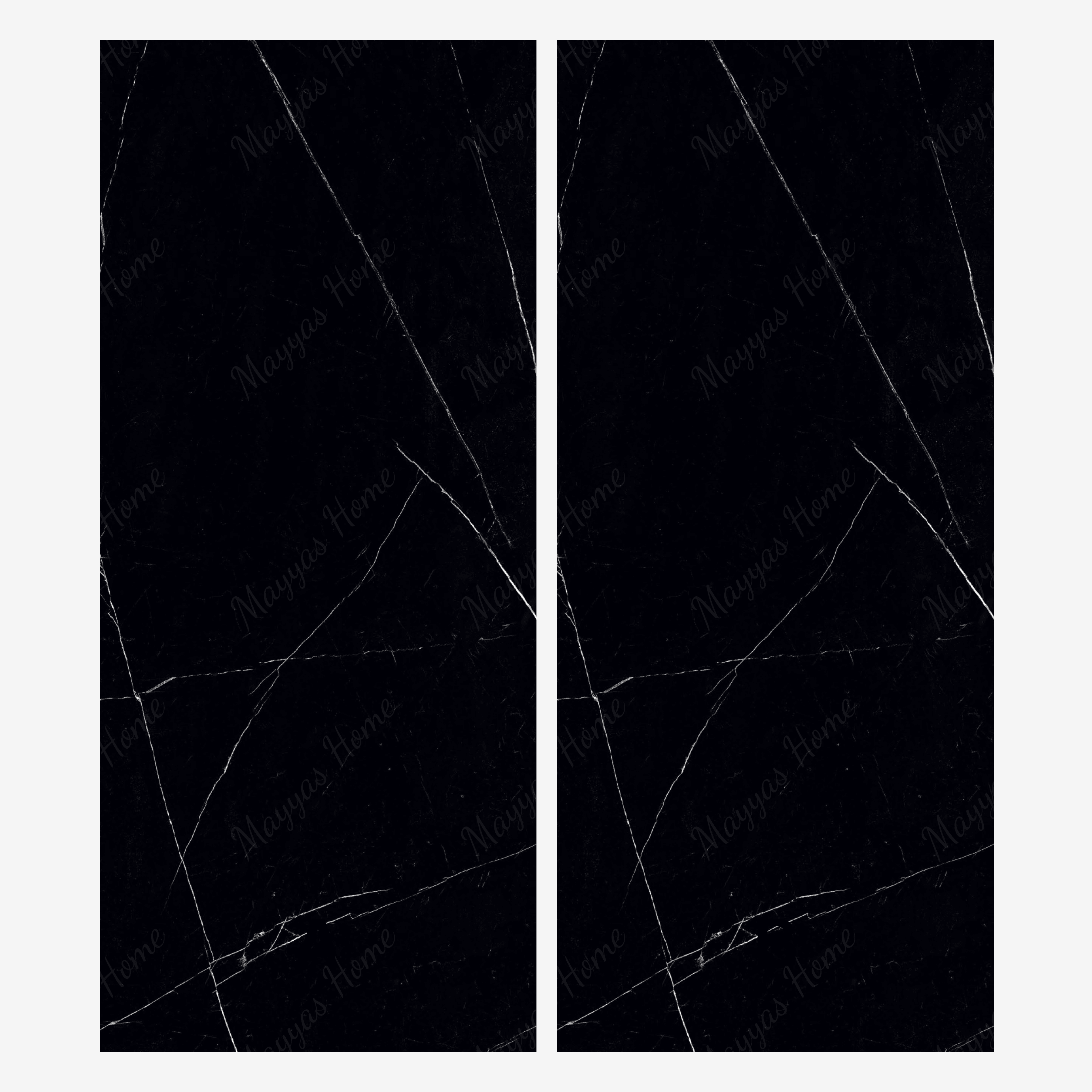 ROYAL MARQUINA 120x278cm black marble look tile with elegant veining and a luxurious glossy finish. A premium large format tile for sophisticated interiors.