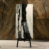 River White glossy marble effect porcelain tile 60x120cm with 9mm thickness features bright white base and polished luxury finish.