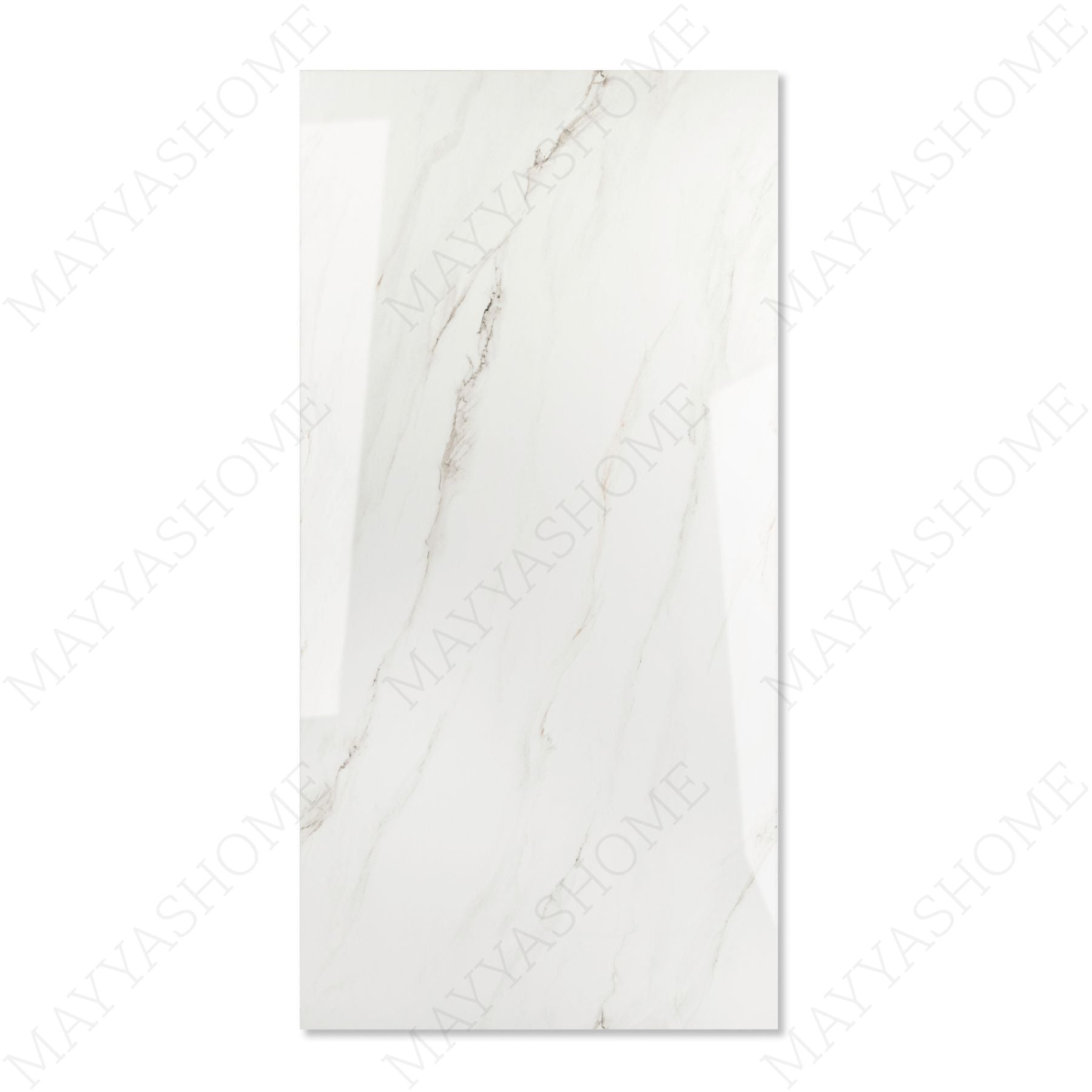 Ronda Brown glossy marble effect porcelain tile 60x120cm with 9mm thickness features warm brown tones, elegant veining and polished finish.