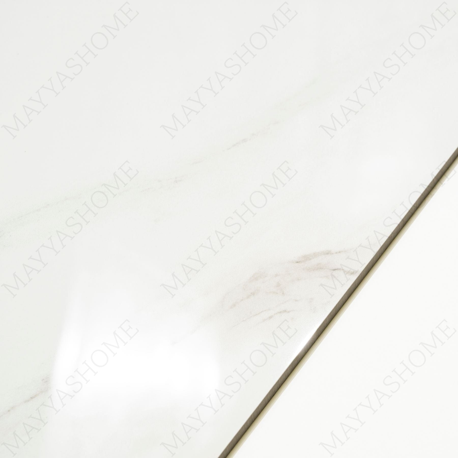 Ronda Brown glossy marble effect porcelain tile 60x120cm with 9mm thickness features warm brown tones, elegant veining and polished finish.