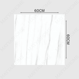 SAUDI 60x60cm Matt Porcelain Tile 12MM White Wood-Grain Look