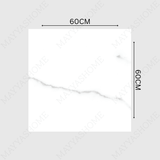 STATUARIO 60x60cm Glossy Porcelain Tile – 09MM Classic White Marble Look