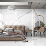 STATUARIO VENETIAN 120x278cm marble look tile with elegant veining and glossy finish. A luxurious large format tile for refined interiors.