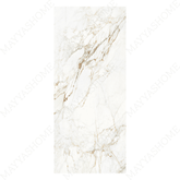Serbia Gold 120x278cm glossy porcelain tile with golden veining on a creamy base. Luxurious 09mm slab for premium floors and feature walls.