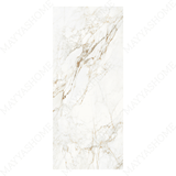 Serbia Gold 120x278cm glossy porcelain tile with golden veining on a creamy base. Luxurious 09mm slab for premium floors and feature walls.
