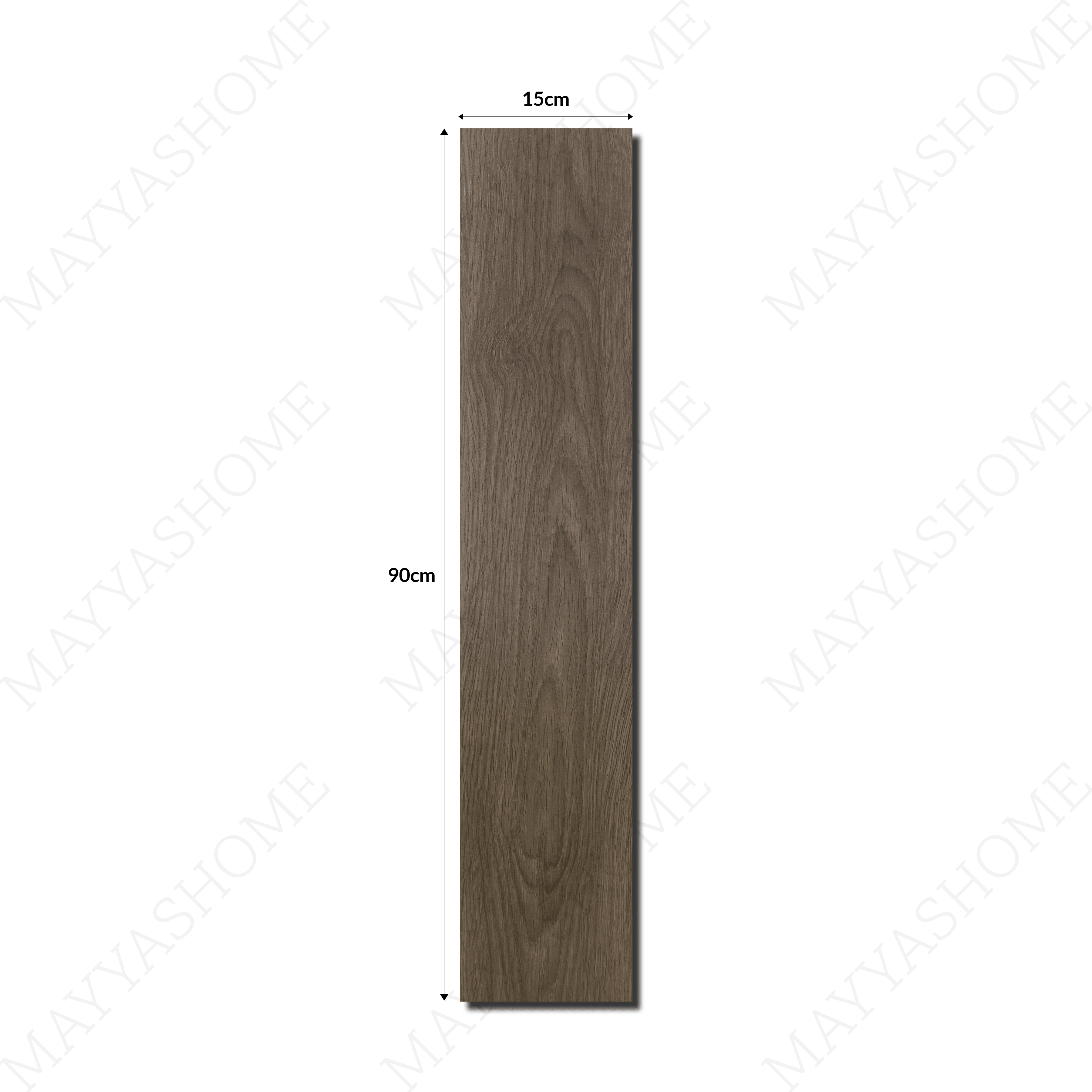 Shadow Walnut 15x90cm porcelain slab with deep walnut tones. Wood-look design, durable, low-maintenance, and ideal for elegant floors and walls.