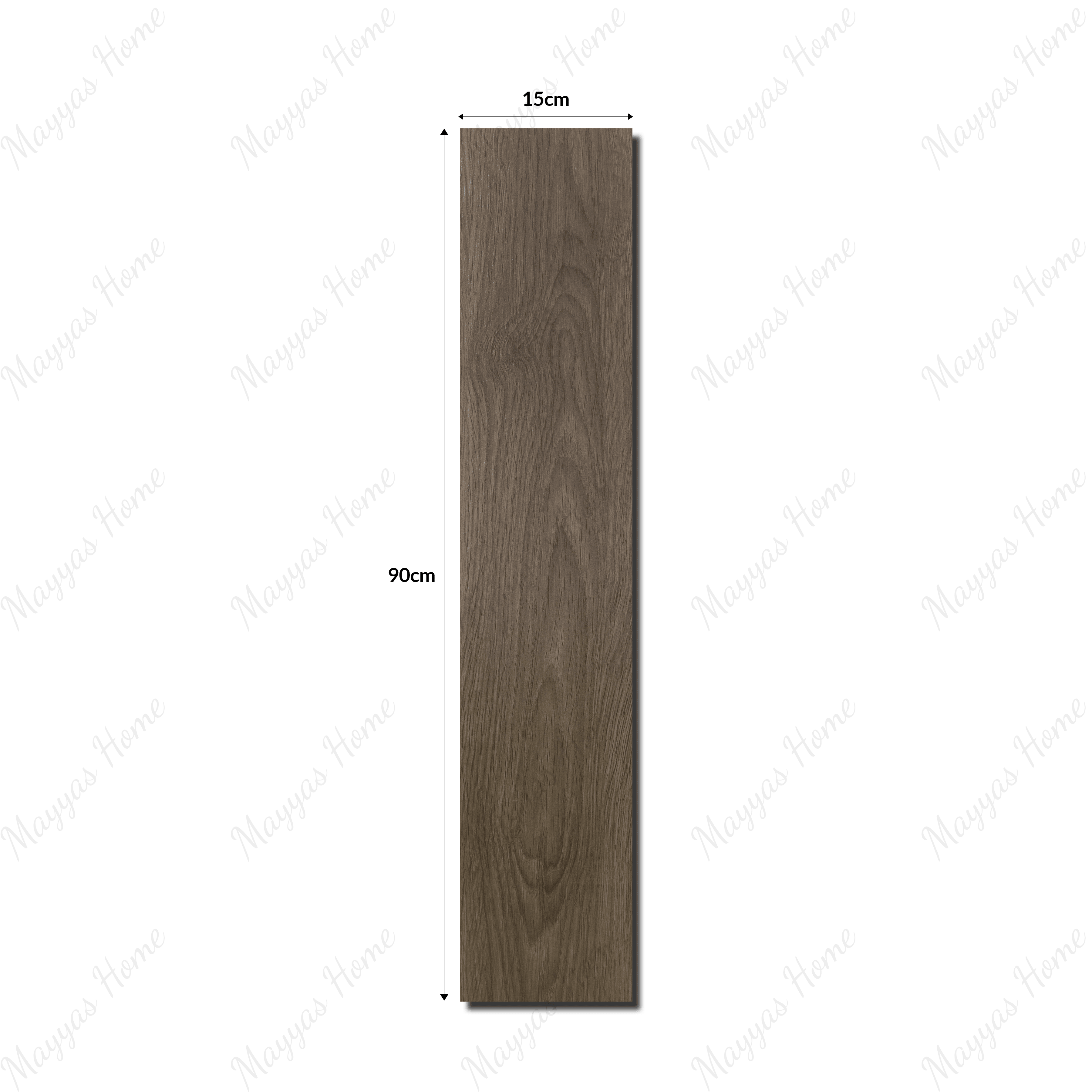 Shadow Walnut 15x90cm porcelain slab with deep walnut tones. Wood-look design, durable, low-maintenance, and ideal for elegant floors and walls.