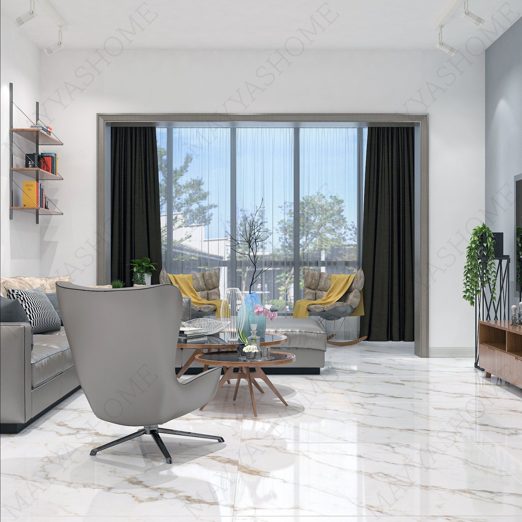 Shop SIGNORA large format porcelain tiles (120x120cm) with a 9MM glossy finish and marble effect. Durable, scratch-resistant, and easy to install. Ideal for luxurious residential and commercial interiors.