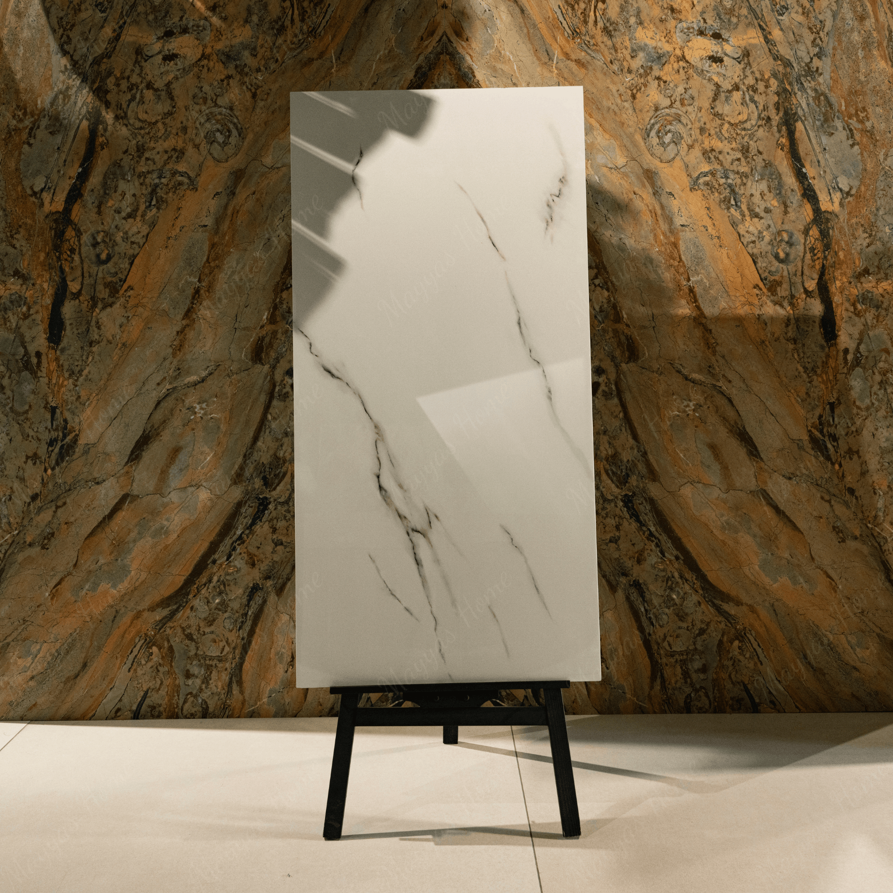 Silver Mist Vein porcelain tile 60x120cm 9mm thickness, light grey marble look design, durable porcelain tile for modern floors and walls.
