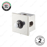 Single water built-in timed shower tap with 15–25 second push-button control, installation box and anti-vandal protection for commercial and public shower facilities.