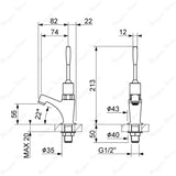 Single water timed sink tap with 8–12 second lever control and above-counter installation. Ideal for UAE commercial, healthcare and public washrooms in UAE.