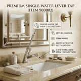 Single water timed sink tap with 8–12 second lever control and above-counter installation for UAE commercial, healthcare, hospitality and public washroom projects.