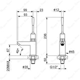 Single water timed sink tap with 8–12 second lever control operation and above-counter installation. Ideal for UAE commercial, healthcare and public washrooms.