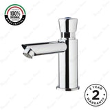 Single water timed sink tap with 8–12 second push-button control, anti-vandal protection and water-saving flow options. Ideal for UAE commercial and public washrooms.