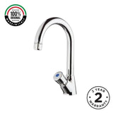 Single water timed washbasin tap with swivel spout, push-button control and anti-vandal protection. Ideal for UAE commercial and public washrooms.