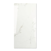 Smoke White glossy marble effect porcelain tile 60x120cm with 9mm thickness delivers a clean white look with subtle grey movement.