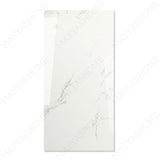 Smoke White glossy marble effect porcelain tile 60x120cm with 9mm thickness delivers a clean white look with subtle grey movement.