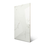 Smoke White glossy marble effect porcelain tile 60x120cm with 9mm thickness delivers a clean white look with subtle grey movement.