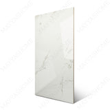 Smoke White glossy marble effect porcelain tile 60x120cm with 9mm thickness delivers a clean white look with subtle grey movement.
