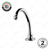 Swivel sink spout for above-counter installation with G1/2 male connection and flow limiter options. Ideal for kitchens, hospitals and commercial facilities in UAE.
