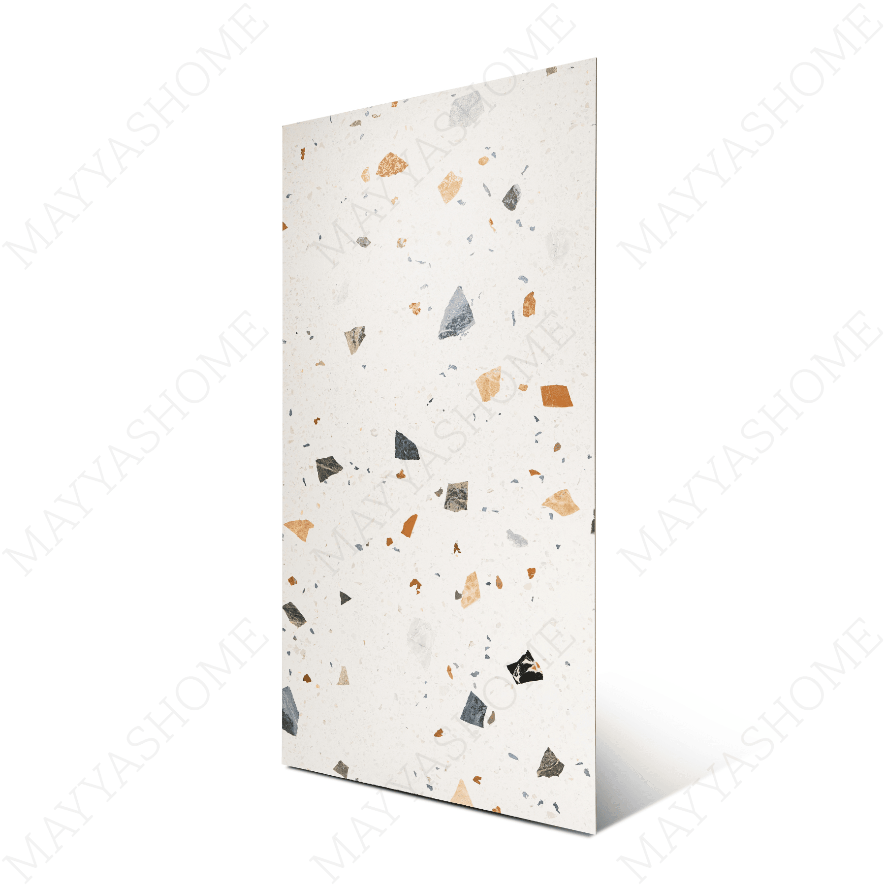Terrazzo Pastel porcelain tile 60x120cm with 9mm thickness, terrazzo look finish, durable porcelain, ideal for floors and walls.