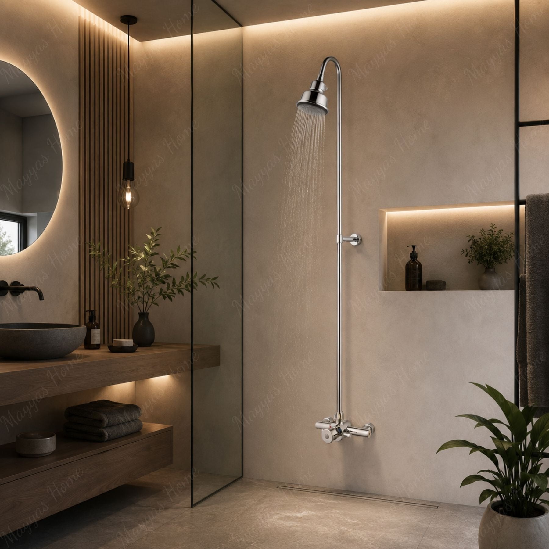 Timed shower mixer tap with 15–25 second push-button control and anti-vandal design. Ideal for UAE commercial, hospitality, healthcare and public facilities.