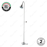 Timed shower mixer tap with push-button control, shower column and head. Water-saving anti-vandal shower solution for commercial, hospitality and public facilities in the UAE.