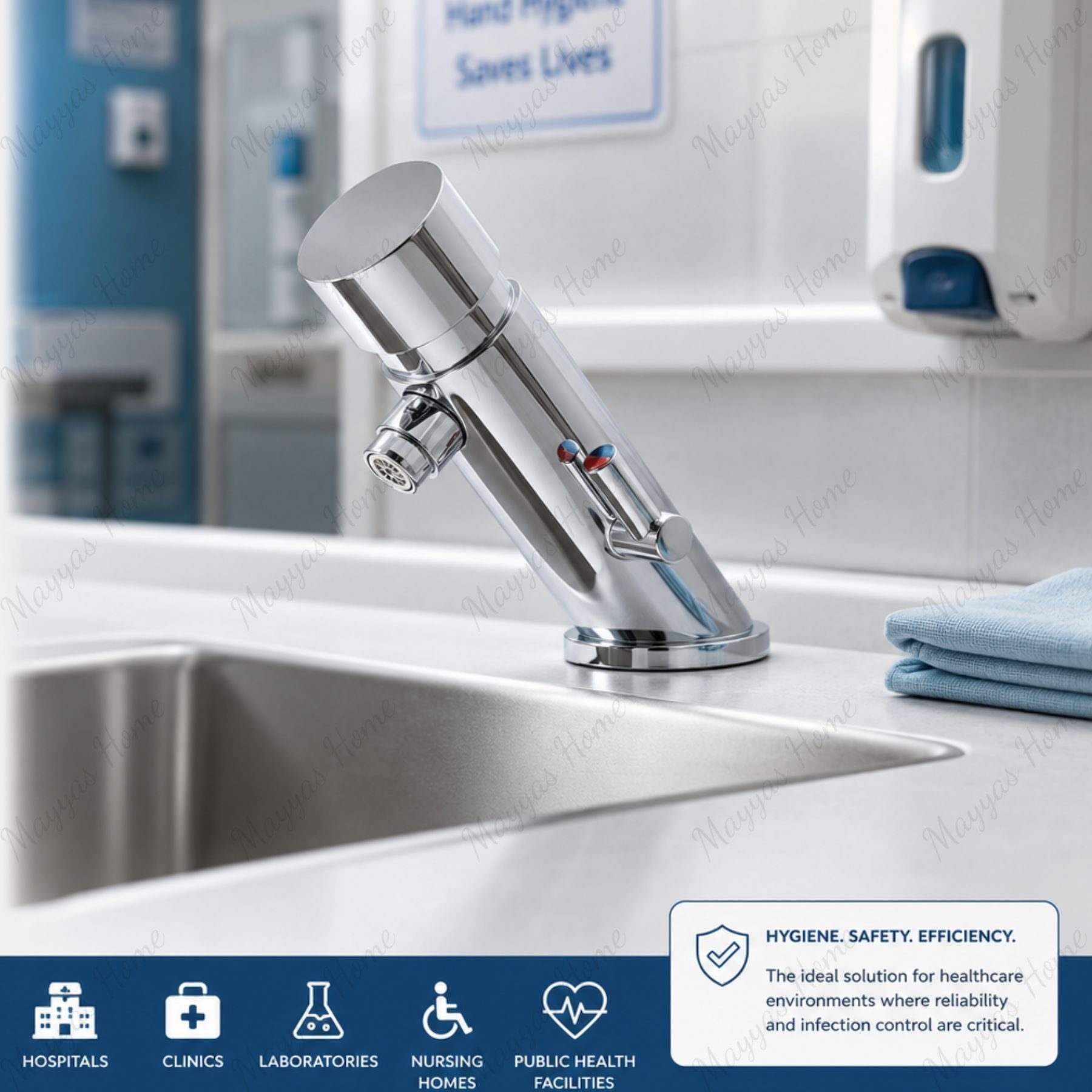 Timed sink mixer tap with 8–12 second push-button operation, anti-vandal protection and water-saving performance. Ideal for UAE commercial and public washrooms.