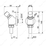 Timed toilet flush valve with push-button control and G 3/4” connection. Durable chrome flush solution for UAE commercial, hospitality, healthcare and public washrooms.