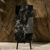 Torondo Negro Grand porcelain tile 60x120cm 9mm thickness, black marble look design, durable porcelain tile for luxury floors and walls.