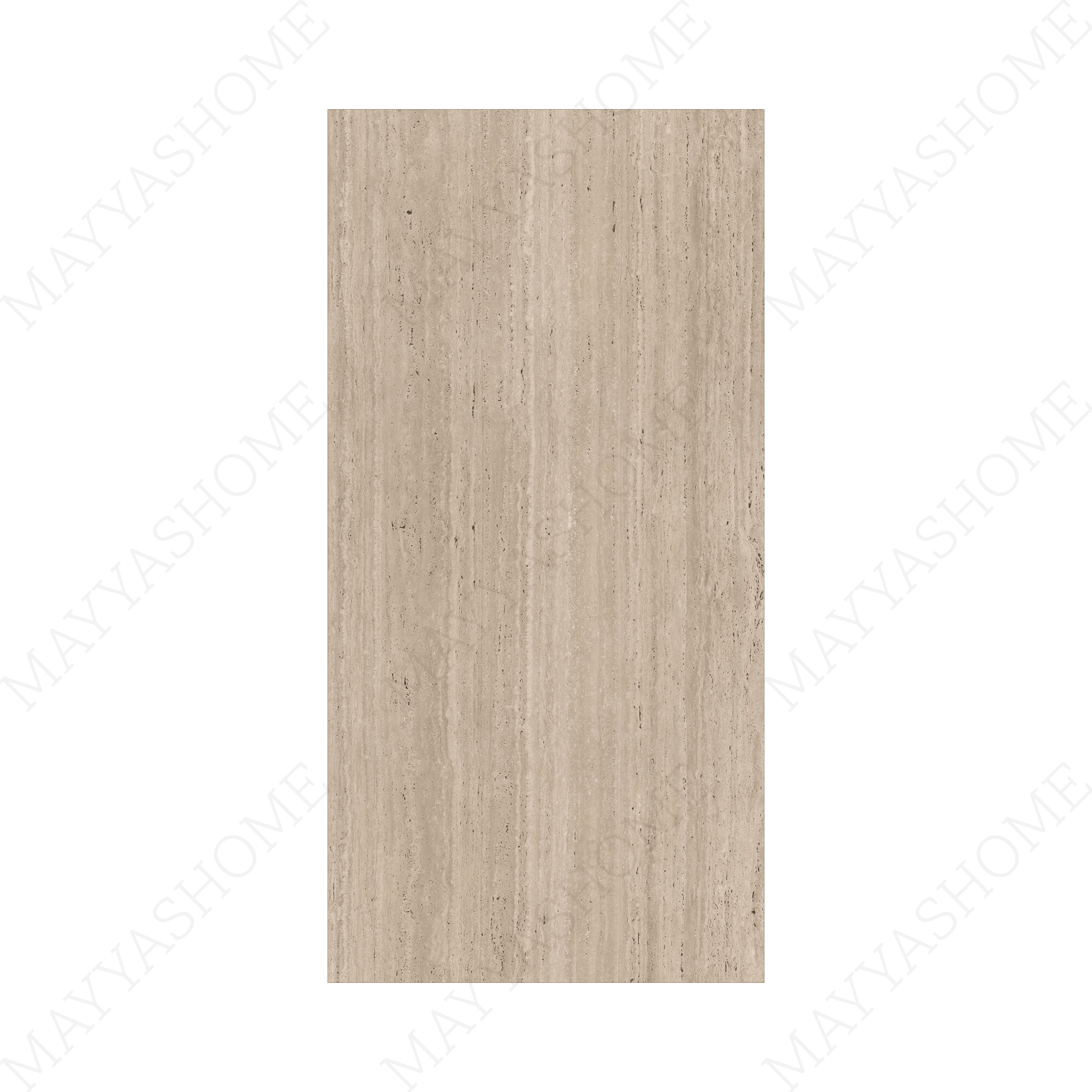 Travertine Beige 120x240cm glossy porcelain tile with warm stone look. Durable 9mm design for elegant floors and walls.