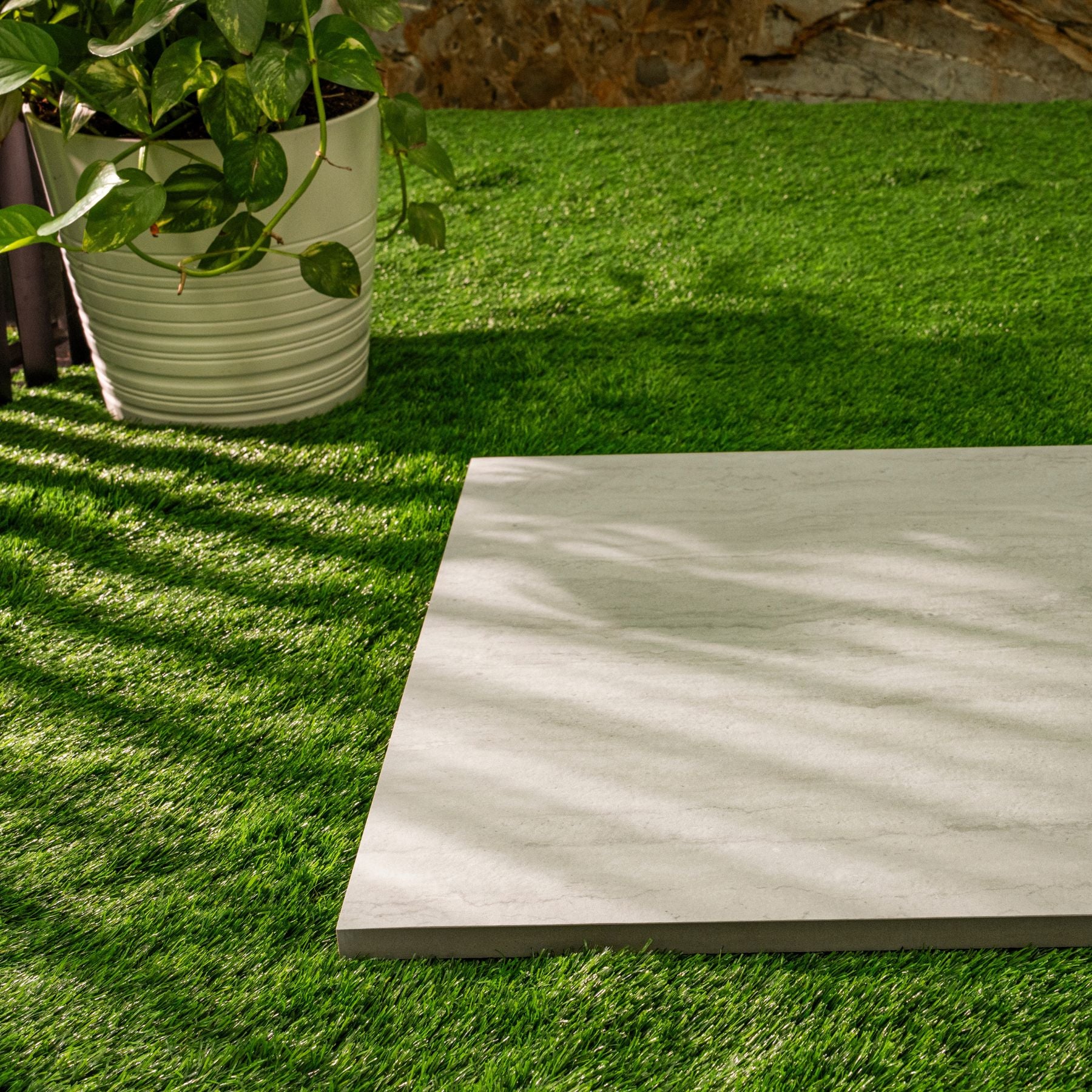 Travertine Bianco matt porcelain tile 60x120cm x 2mm featuring elegant natural stone texture. Durable large format tile perfect for modern floors and walls.