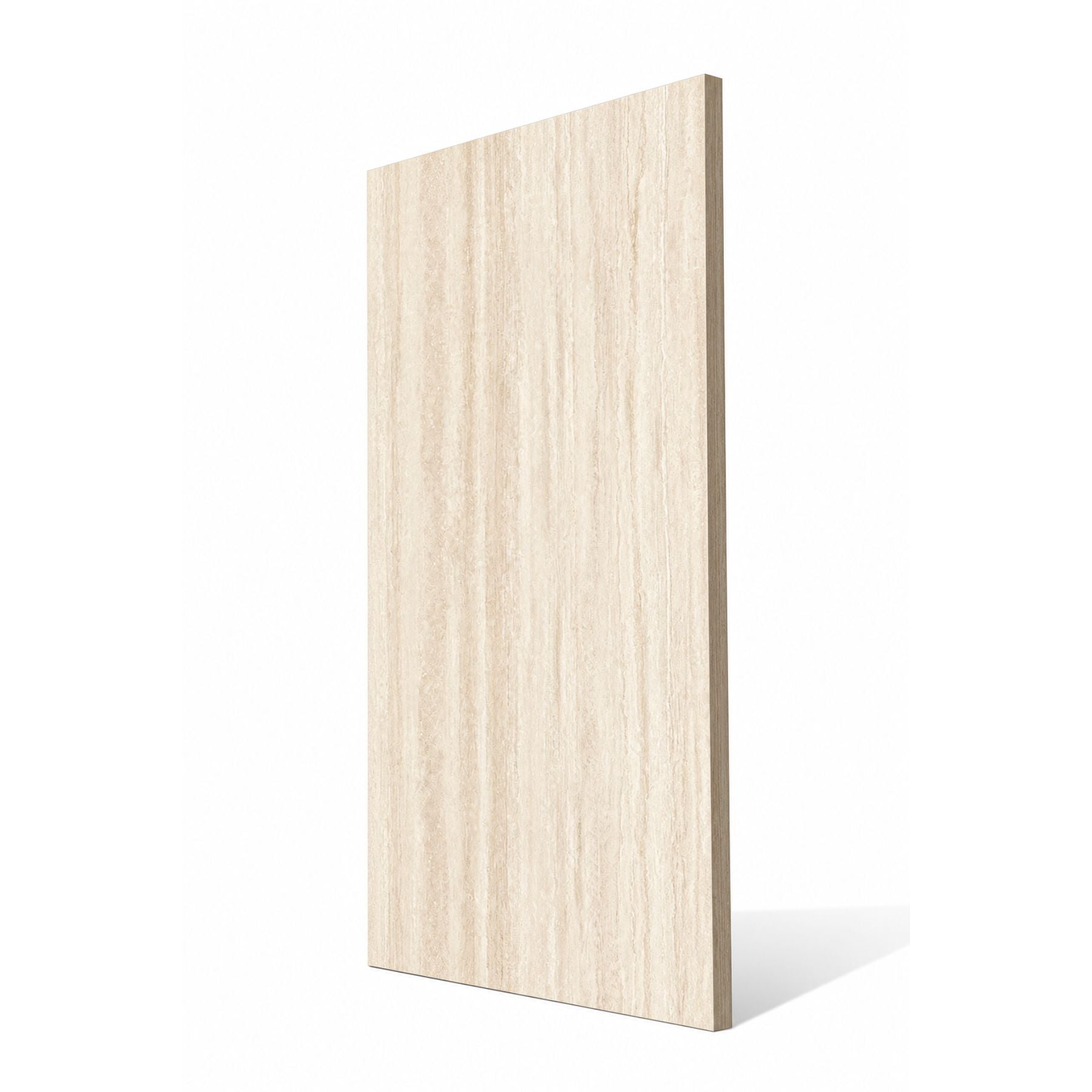 Travertino Angel Lush Crisp Colorbody porcelain slab 120x280cm, 9mm thick, with a natural travertine look for elegant floors, walls and modern interiors.